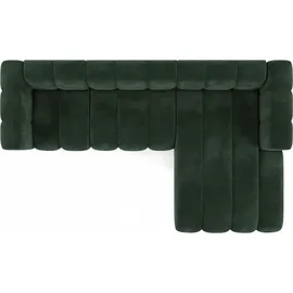 kaiser möbel Ecksofa L-Form Grand L 287 cm, Veloursstoff Salvador, Grün, Rechts - Grün