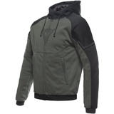 Dainese - Daemon X Safety Hoodie Full Zip, Motorrad Fleecejacke, Mesh Gewebe, Schulter Und Ellbogenprotektoren, Herren Motorradjacke, Grün/Schwarz, 48