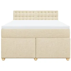 vidaXL Boxspringbett 140 x 200 cm Creme