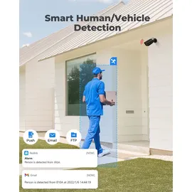 Reolink 4K Smarte PoE Überwachungskamera Aussen mit Personen-/Autoerkennung, Micro SD Kartensteckplatz, IR Nachtsicht, Zeitraffer, Fernzugr...