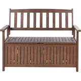 Gartenbank Dunkelbraun Akazienholz 120 Cm Mit Armlehnen Stauraum Modern Rustikal Garten Terrasse Wintergarten Ausstattung Sitzmöbel Outdoor
