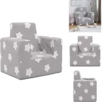Vidaxl - Kindersofa Hellgrau mit Sternen Weich Plüsch - Kindersofa - Kindersofas - Minisofa - Kindersofa