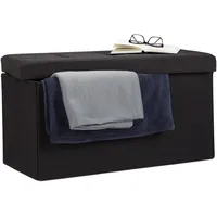 Relaxdays Sitzhocker Faltbar 38 x 76 x 38 cm Schwarz