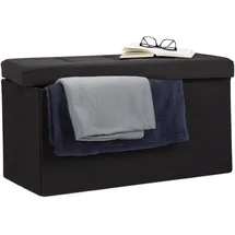 Relaxdays Sitzhocker Faltbar 38 x 76 x 38 cm Schwarz