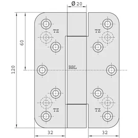 Simonswerk Objektband VN 2929, Bandhöhe 120 mm, Edelstahl