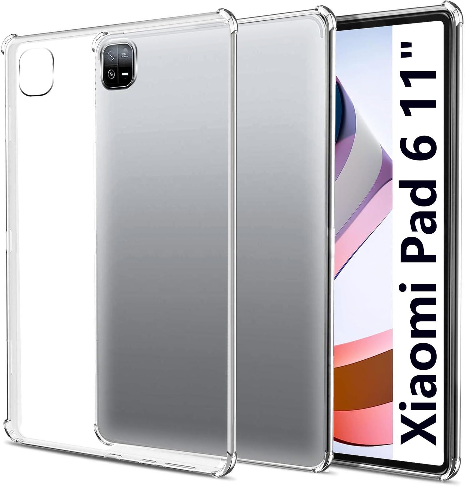 easyBee Hülle Kompatibel mit Xiaomi Pad 6 11 Zoll Case, Ultradünn Silikon Stoßfest Rückseite Abdeckung HD Durchsichtig TPU Tablet Schutzhülle - Klar Transparent
