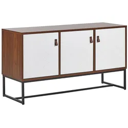 Sideboard mit 3 Türen NUEVA 62 cm Dunkelbraun / Weiß