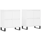 vidaXL Sideboards 2 Stk. Weiß Holzwerkstoff