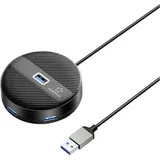 Renkforce RF-6266640 USB-Hub 4 Port USB 3.0 5 GBit/s Schwarz (matt) RF-USBH-400