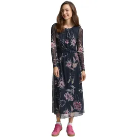 Tom Tailor Midi-Meshkleid Blau Big Flower 36