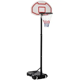 Homcom - Basketballkorb Outdoor mit Rollen 155-210 cm Höhenverstellbar, Transportable Basketballständer mit Rollen, Tragbar Basketballkorb PE+Stahl