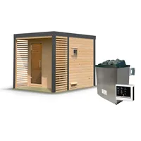 Karibu Saunahaus Ares 2 - Hybridhaus mit Metallrahmen -