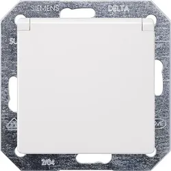 SCHUKO-Steckdose mit Klappdeckel elektroweiß/ Schutzart IP20