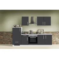 Menke Möbelwerke Küchenzeile White Premium 270 cm grau/weiß