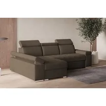 e-meubles Ecksofa mit Schlaffunktion Eckcouch mit Bettkasten Sofa Couch mit verstellbare Kopfstütze L-Form Polsterecke Schlafsofa Gästebett