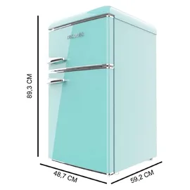 Cecotec Bolero CoolMarket 2D Origin 86 Retro-Kühlschrank (86 l, 893 mm hoch, Grün)