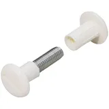 Hettich Verbindungsschraube Stahl 34 - 45 mm mit Hülse Kunststoff Weiß 10 Stück
