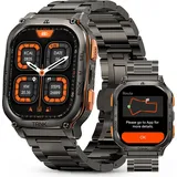 KOSPET TANK M3 Ultra GPS Smartwatch für Herren Smartwatch Damen 480mAh Akku 5 ATM & IP69K Wasserdicht Herzfrequenz Monitor Schlaftracker für Vate... - Schwarz