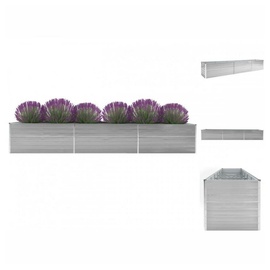 vidaXL Garten-Hochbeet Verzinkter Stahl 480x80x77 cm Grau