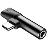 Baseus Audio Converter L41 Adapter von USB-C auf USB-C-Anschluss + 3,5-mm-Kopfhöreranschluss schwarz