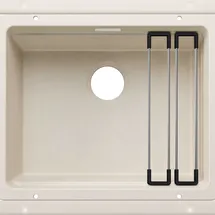 Blanco Etagon 500-U links Unterbauspüle softweiß Handbetätigung 500 x 400 mm
