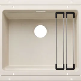 Blanco Etagon 500-U links Unterbauspüle softweiß Handbetätigung 500 x 400 mm