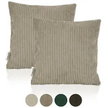 lycce 2er Set Kissenbezug aus trendigem Cordstoff (40 x 40 cm)