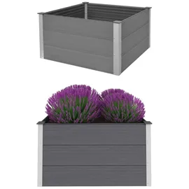 furnicato Garten-Hochbeet WPC 100 x 100 x 54 cm Grau