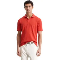 Marc O'Polo Poloshirt aus Baumwoll-Leinen-Mix, orange, M