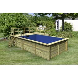 KARIBU Pool, Holz, 17500 l, BxH: 490.5x125 cm - braun
