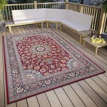 HANSE HOME Kadi bunt (rot,blau), B:160cm H:3mm L:235cm, Polyester, Polypropylen (PP), Teppiche, Teppich, In-& Outdoor, Teppich, Wetterfest, Balkon, Garten, Wohnzimmer, Orient