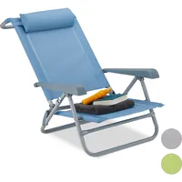 Relaxdays Klappstuhl mit Armlehnen blau, 1 St.