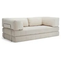 Innovation Living Schlafsofa mit Armlehnen CozyPad Cord Weiß Ivory