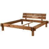 Balkenbett Einzelbett Holzbett 140x200 Bett Gestell Eiche Holz massiv Massivholz