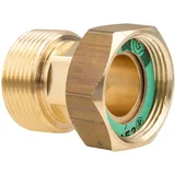 tecuro Verschraubung 1 1/4 Zoll Überwurfmutter x 1 1/4 Zoll Außengewinde - Messing blank CW617N