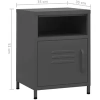 vidaXL Nachtschrank Anthrazit 35 x 35 x 51 cm Stahl