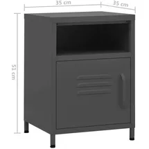 vidaXL Nachtschrank Anthrazit 35 x 35 x 51 cm Stahl