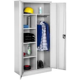Tectake tectake® Spind aus pulverbeschichtetem Stahl, mit 6 Fächern, 180 x 80 x 40 cm