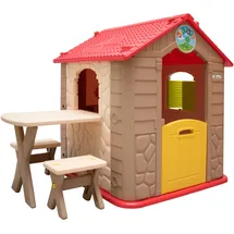 LittleTom Indoor-Kinderspielhaus mit Tisch 95 x 104 x 104 cm