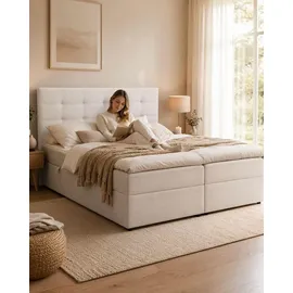 venasi Jessa Boxspringbett mit Bettkästen H2/H3 Matratze BEIGE - Beige