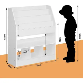 Woltu Kinderregal 83 x 100 x 30 cm MDF weiß