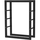 SCHMIDT security tools Kaminholzregal 60x25x80cm Stahl Schwarz Brennholzregal Holzstapelhilfe Holzunterstand Holz-Regal