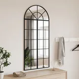 vidaXL Wandspiegel, Schwarz 60x130 cm Gewölbt Eisen