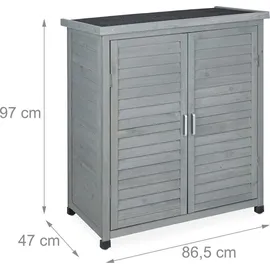 Relaxdays Gartenschrank 97 x 86,5 x 47 cm Grau