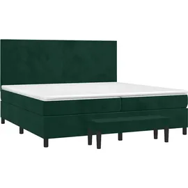 vidaXL Boxspringbett 200 x 200 cm Dunkelgrün