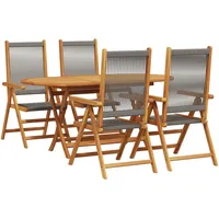 vidaXL Garten Essgruppe 5-tlg. Grau