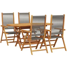vidaXL Garten Essgruppe 5-tlg. Grau