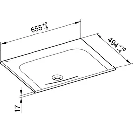 Keuco X-LINE Einbauwaschtisch 65,5 x 49,3 cm (33150316500)