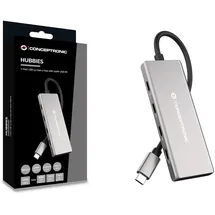 Conceptronic HUBBIES17G Schnittstellen-Hub USB 3.2 Gen 2 (3.1 Gen 2) Type-C 10000 Mbit/s Grau