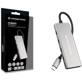 Conceptronic HUBBIES17G Schnittstellen-Hub USB 3.2 Gen 2 (3.1 Gen 2) Type-C 10000 Mbit/s Grau